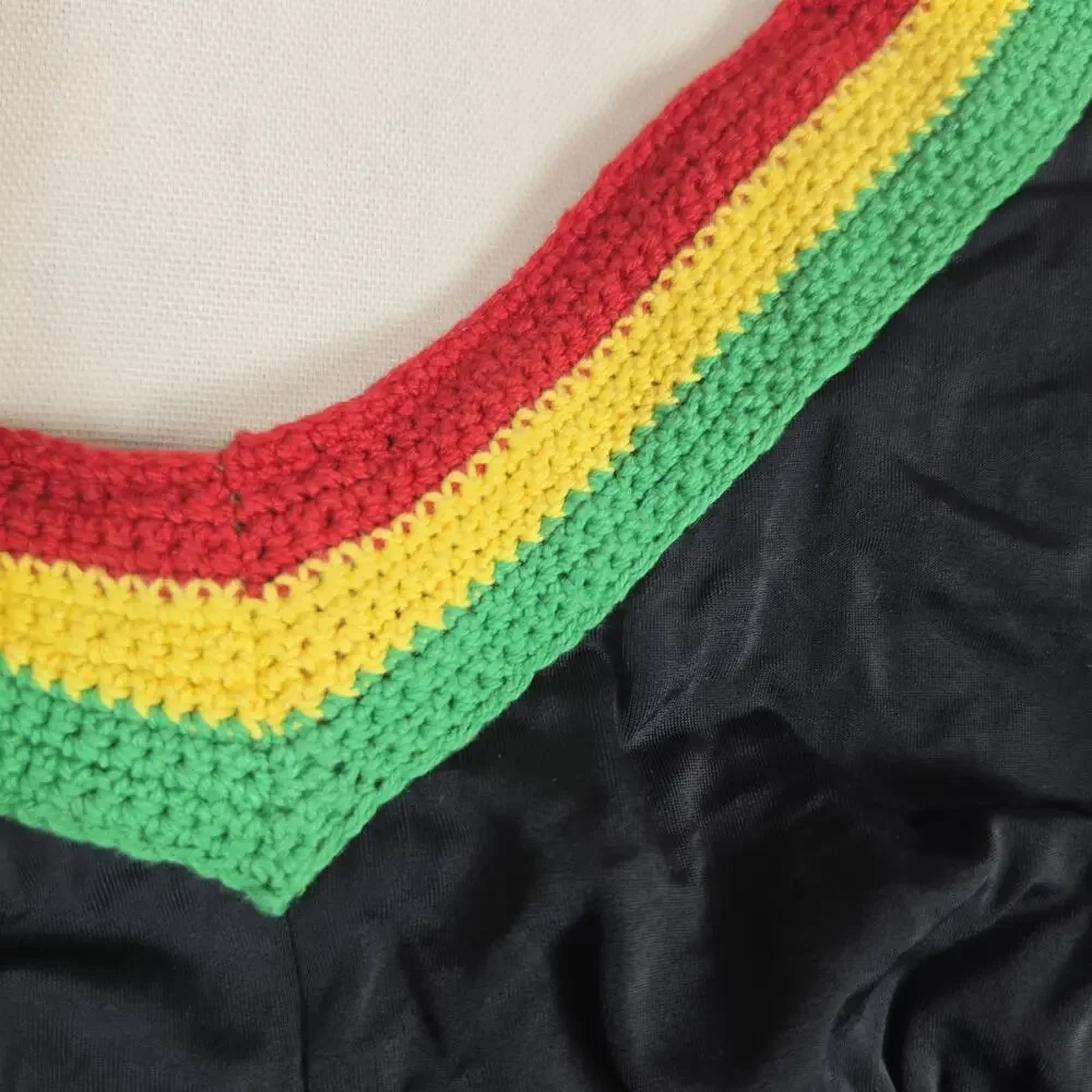 Xhilaration Women's Size 1 Black Halter Tankini Swim Top Crochet Trim